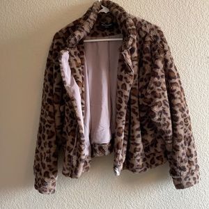 Kittenish leopard print bomber jacket